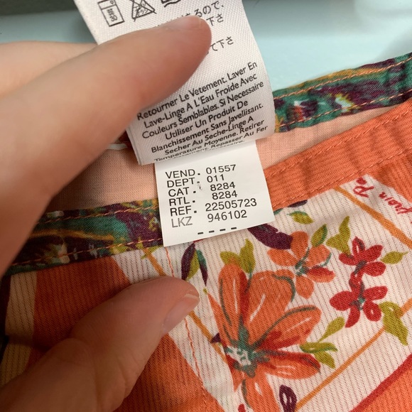 Eddie Bauer Side Zip A-line Coral Postcard Skirt - Picture 4 of 8